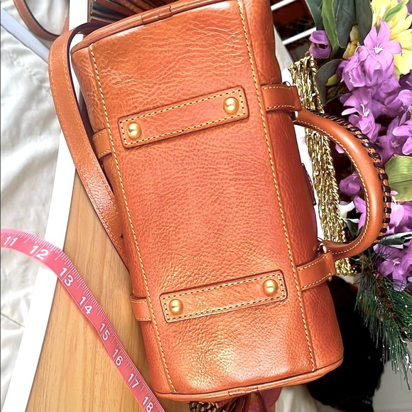 👜 Dooney & Bourke Vtg Florentine Leather Satchel with Gold Hardware  10x9x4.5” - Picture 10 of 17